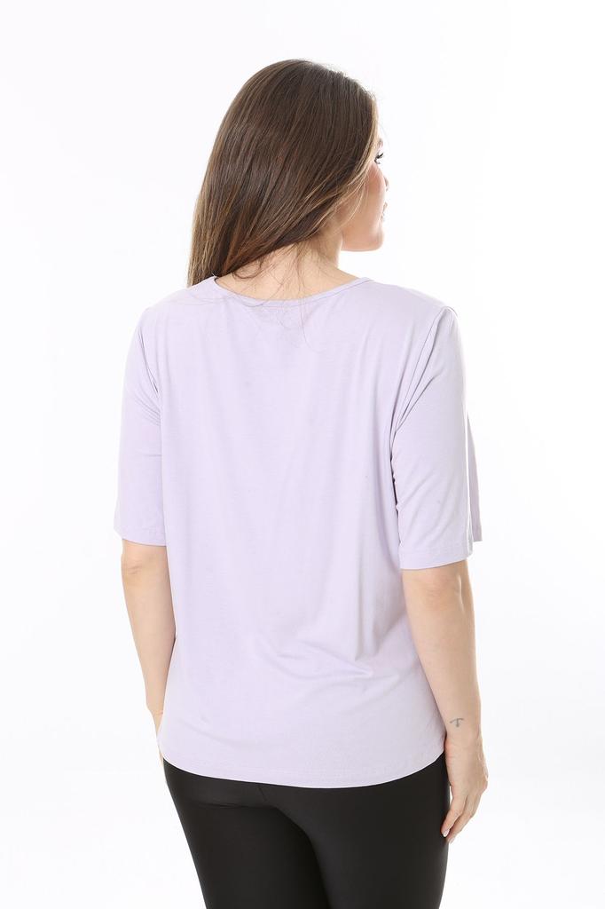 Женская блузка большого размера Плюс размер, сиреневый воротник, детальная блузка с короткими рукавами