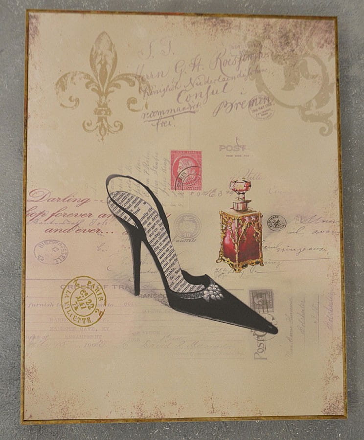Vintage retro black shoe paris fashion glamour image