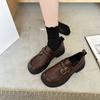 Fashion Comemore 2024  French Style Small Leather Shoes Women English Style Retro One-band Marilyn Shoes Spring Soft-soled Loafers