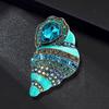 Female Fashion Vintage Light Crystal Snail Brooches For Women Luxury Gold Color Alloy Enamel Brooch Safety Pins