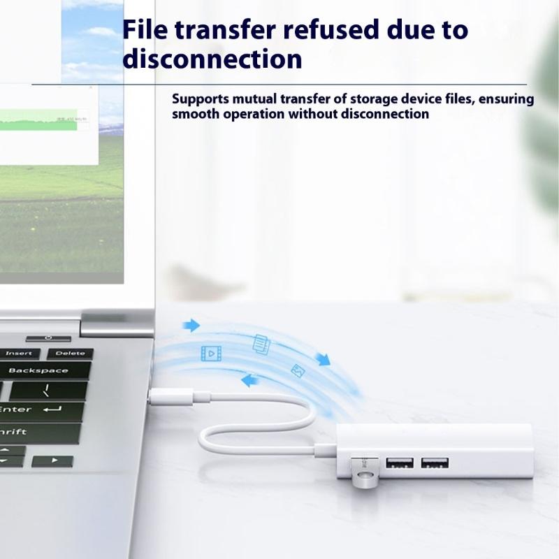 USB C/A Ethernet-адаптер 3 порта USB RJ45 Сетевой разъем Простая установка