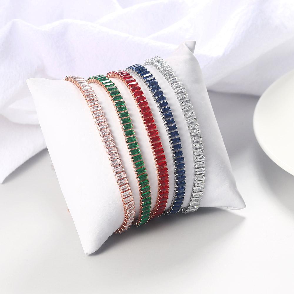 ZHOUYANG Kpop Women's Tennis Bracelet Luxury 2.5*5 mm Multicolor Zircon Bracelets For Women Wholesale Adjustable Jewelry DZH009