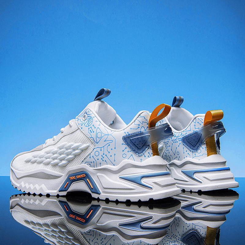 Модная уличная спортивная обувь для бега трусцой, уличная обувь из дышащей сетки с плетением «флайнит», на шнуровке, с амортизацией, кроссовки для бега для мужчин