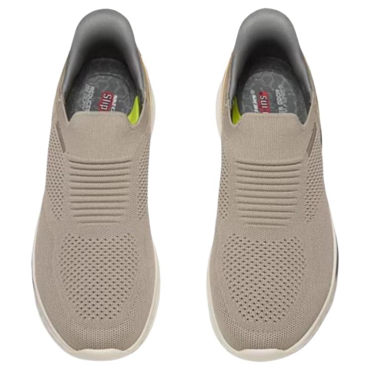 Skechers Slade Comfortable Versatile Breathable Supportive Rebound Walking Shoes Men sneaker Gray Brown 211375-TPE