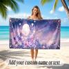 Floral Garden Theme Soft Beach Towel Personalized Custom Name Text Towel Portable for Beach Pool Travel