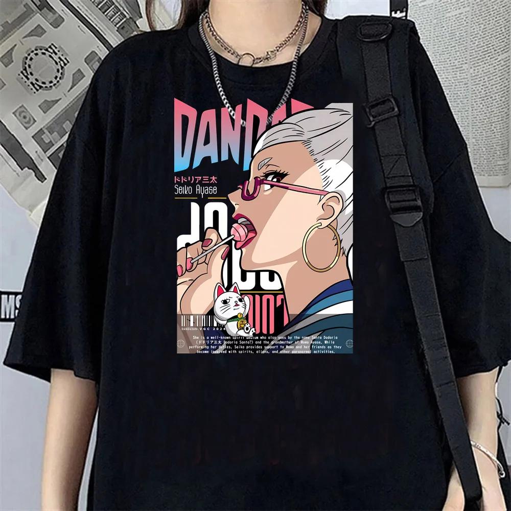 Seiko Ayase Women Tshirt Dandadan Cosplay Anime T Shirt Cartoon Pure Cotton Short Sleeve Harajuku Streetwear Girls Tops Tees