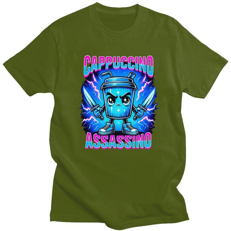 Italian Brainrot Cappuccino Assassino T Shirts 100 Cotton Tee Tops Summer O Neck Tshirts Casual Short Sleeve Clothes