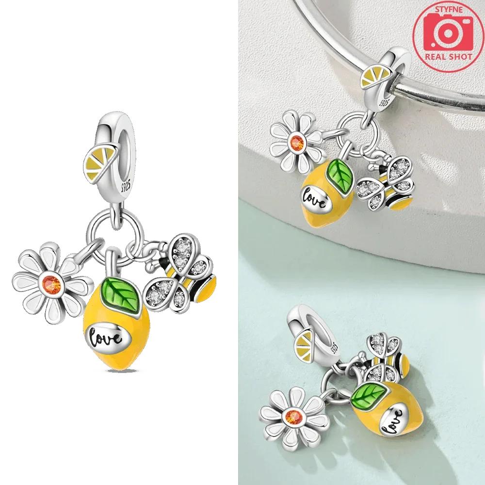 Изысканные оригинальные медные шармы-подвески в виде клубники, вишни, яблока, авокадо, фруктов, бусина, подходят для браслетов DIY, ювелирные изделия на день рождения, изысканный подарок