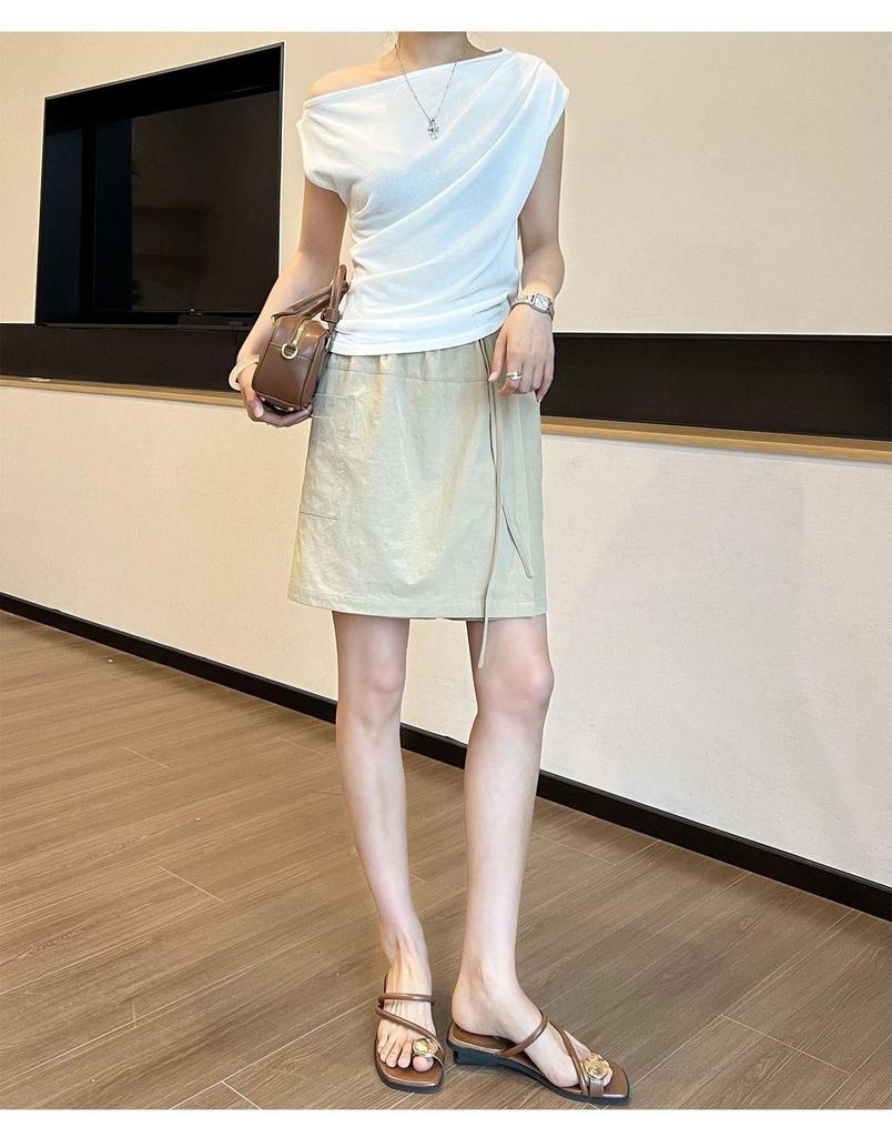 Women's High Waist Summer Sun Protection Skirt Shorts - Plus Size, Casual, Versatile, Anti-exposure, Slimming, Loose Fit
