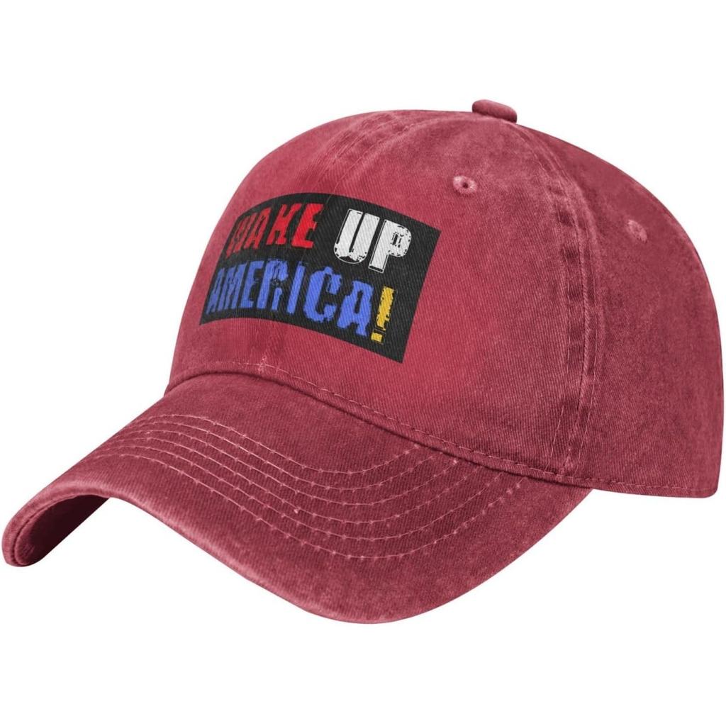 Wake Up America Washed Cotton Baseball Cap Casual Adjustable Low Profile Dad Hat Unisex