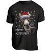 Мужская Женская Смешная Рождественская Футболка с Ушами Осла и Merry Kissmyass Юмористическая Новинка Вечеринка Одежда и Розыгрыши Хлопковая Футболка Свободный Верх