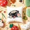 Cute Dog Waving Paw Pillow Case Plush Fabric Soft DoubleSided Printed Sofa Warm Winter Home Gift Cushion Cover