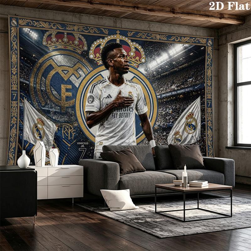 Vinicius Junior Wall Tapestry Aesthetic Wall Hanging Printed Fabric Blanket Decorative Tapestries for Bedroom Living Room Home Decor