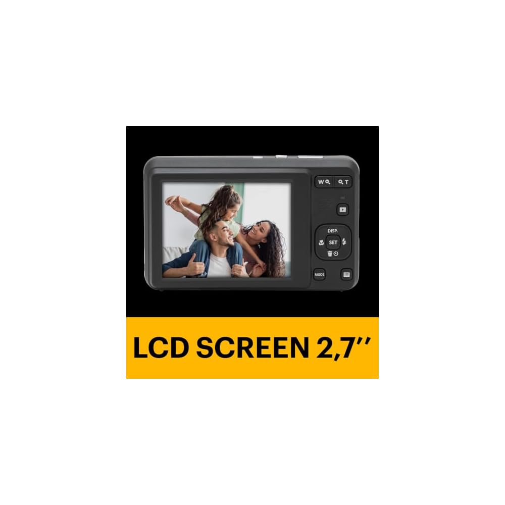 Kodak Цифровая камера PIXPRO FZ55-BK, 16 МП, с 5-кратным оптическим зумом, широкоугольным объективом 28 мм и 2,7-дюймовым ЖК-экраном (черный)