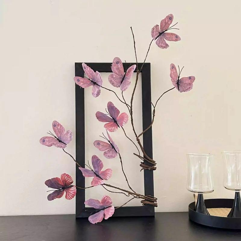 Dead Branch Butterfly Artificial Flower Simulation Ornament for Wedding Home Landscape Soft Furnishing Photography Scene Decoration Supplies