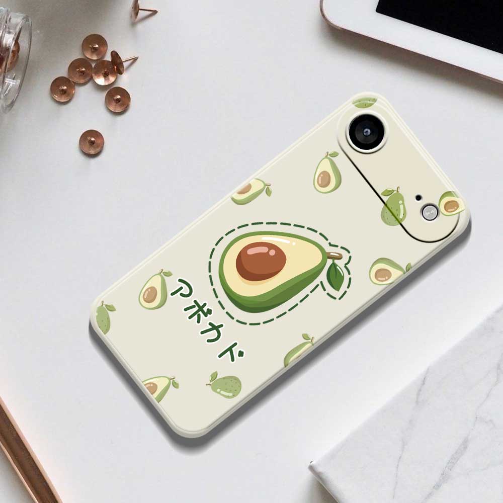 For iPhone 17 Air Case Avocados Pattern Printing Straight Edge TPU Phone Back Cover