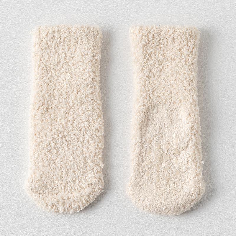 Thickened Coral Fleece Mid-Calf Socks for Newborns (0-12 Months) - Warm & Cozy for Spring, Autumn, Winter