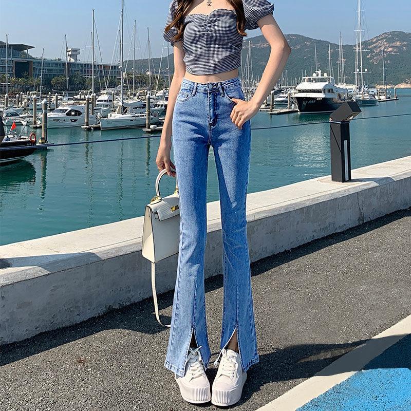 Расклешенные брюки Straight Tube Slim Stretch с высокой талией