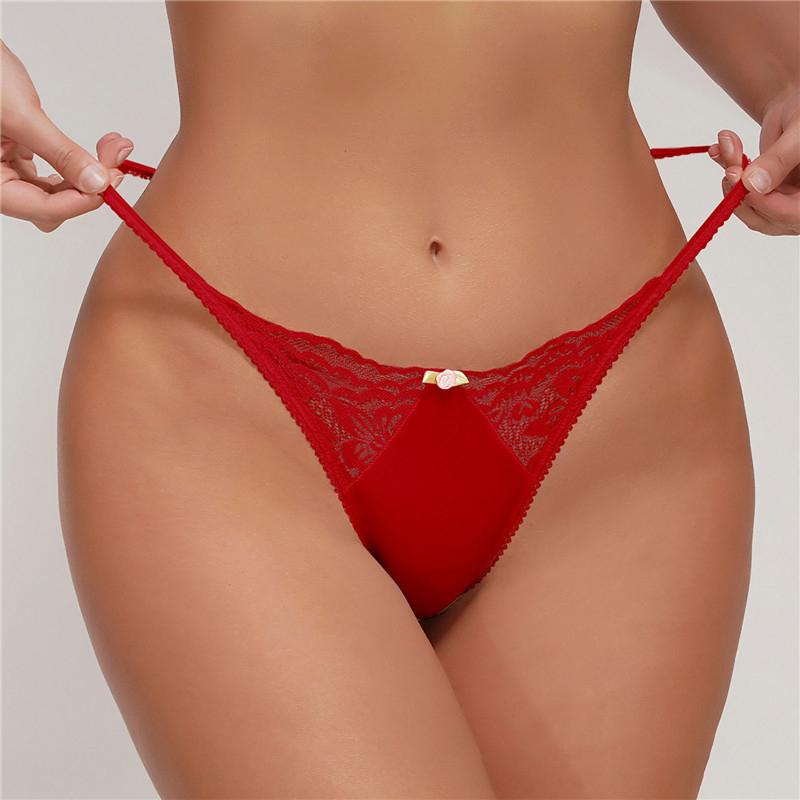 Women The United States Models Ladies Lace Thong Non-Marking Panties Comfortable Simple Europe