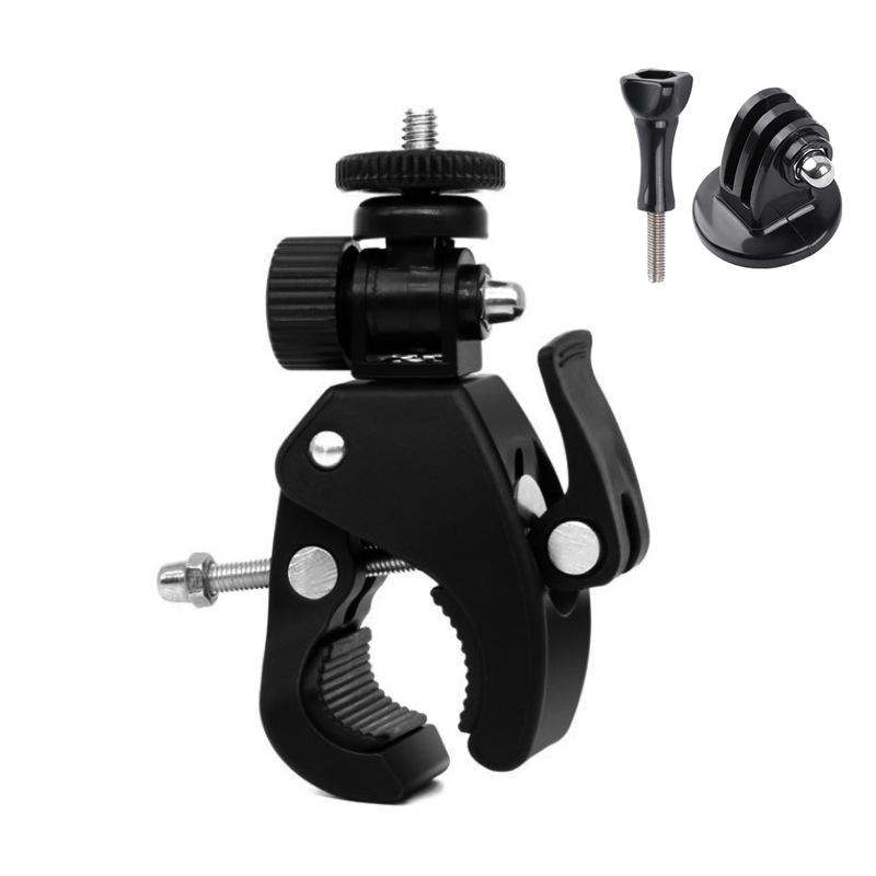 Camera Clamp Mount for Gopro Motorcycle Bicycle Handlebar Clamp Bracket for Insta360 Go Pro DJI Sports Camera Accessories