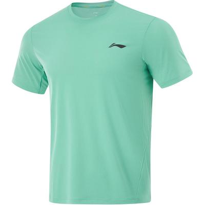 Футболка Li Ning Running Series с логотипом, круглым вырезом, удобным дышащим коротким рукавом, мужская, мятно-зеленая ATSU025-2