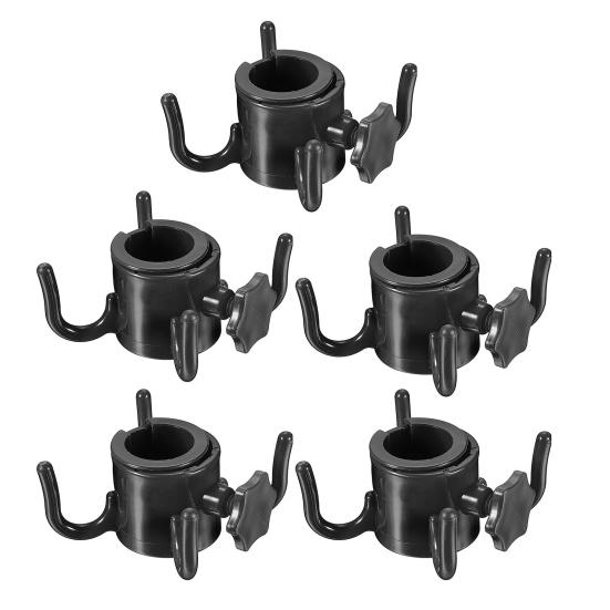 5Pcs Adjustable Beach Umbrella Hook 4-prongs Plastic Hanger for Towels Hats Sunglasses Bags Compact Beach Gear Organizer Hook for Poolside Camping