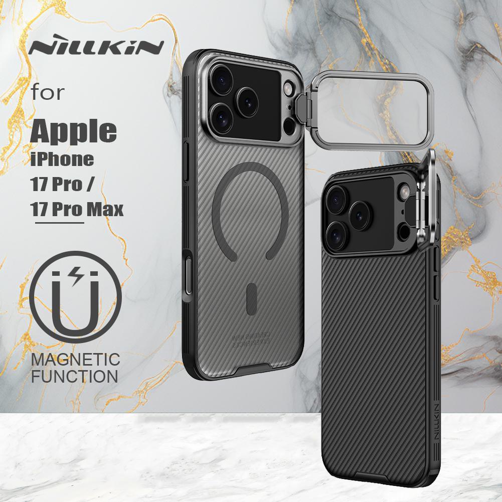 Nillkin for iPhone 17 Pro Max / 17 Pro case CamShield Prop Magnetic Adapt Camera Cover Transparent Stand Magsafe Phone Case