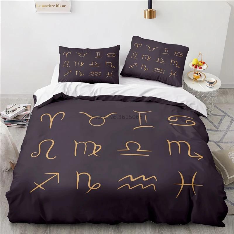 Zodiac Constellation Starry Sky Printed Duvet Cover Set Pillowcase 3d Bedding Set Europe/Australia/USA Twin Full Queen King Size