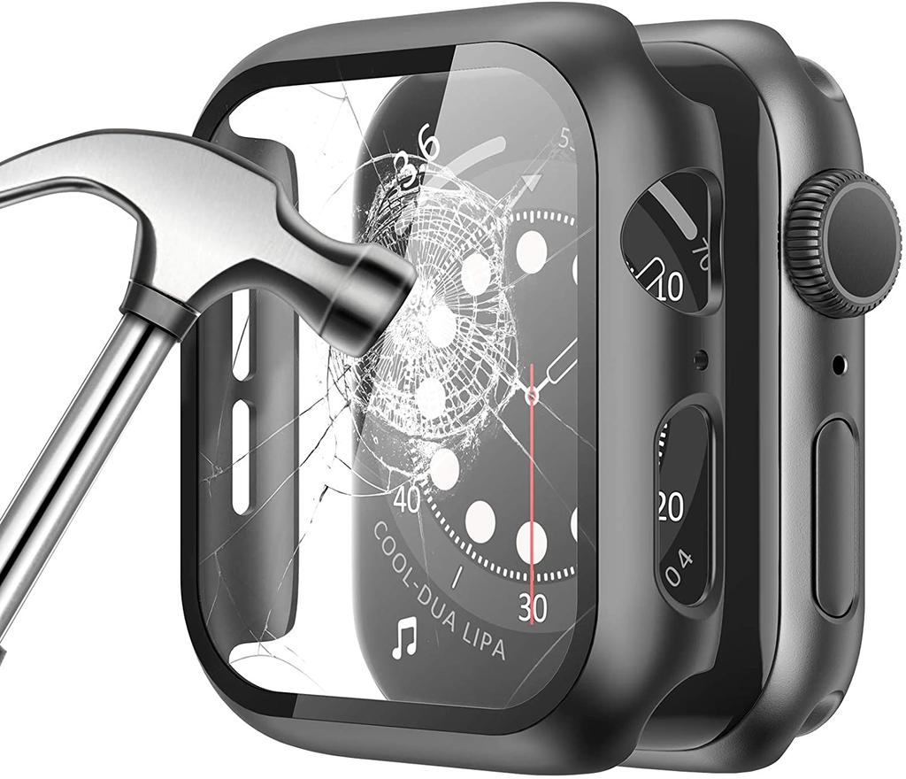 Стекло + чехол для Apple Watch, чехол серии 44/40/41/45/42/38 мм, аксессуар для iWatch, защитная пленка для экрана Apple watch 8 7 6 SE 5 3