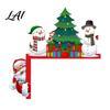 Holiday Home Decor Christmas Door Topper Wooden Corner Sign Santa Snowman Gingerbread Rustic Accents Man Frame for Party Decoration
