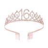 Birthday Party Crown Headband Rhinestone Crown Hair Accessories First Year Number Birthday Cake Ornaments Alloy Headband