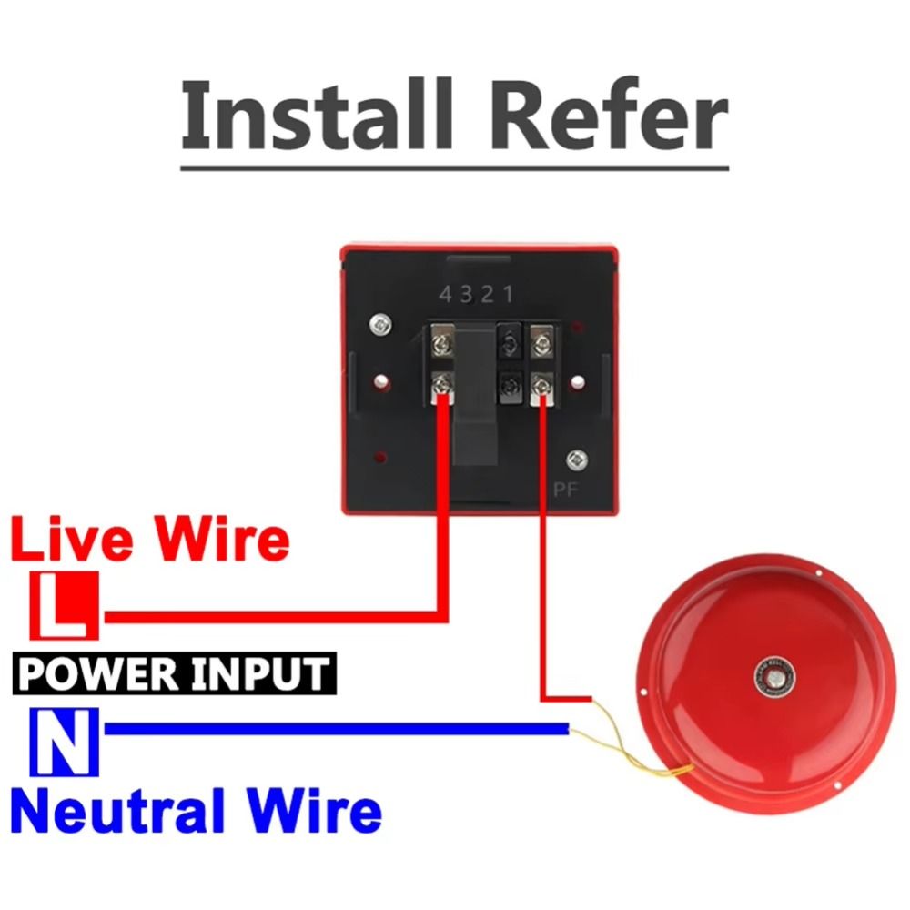 Waterproof Point Fire Alarm AC 220V Fire Alarm Bell Internal Strike Alarm Bell Apartment