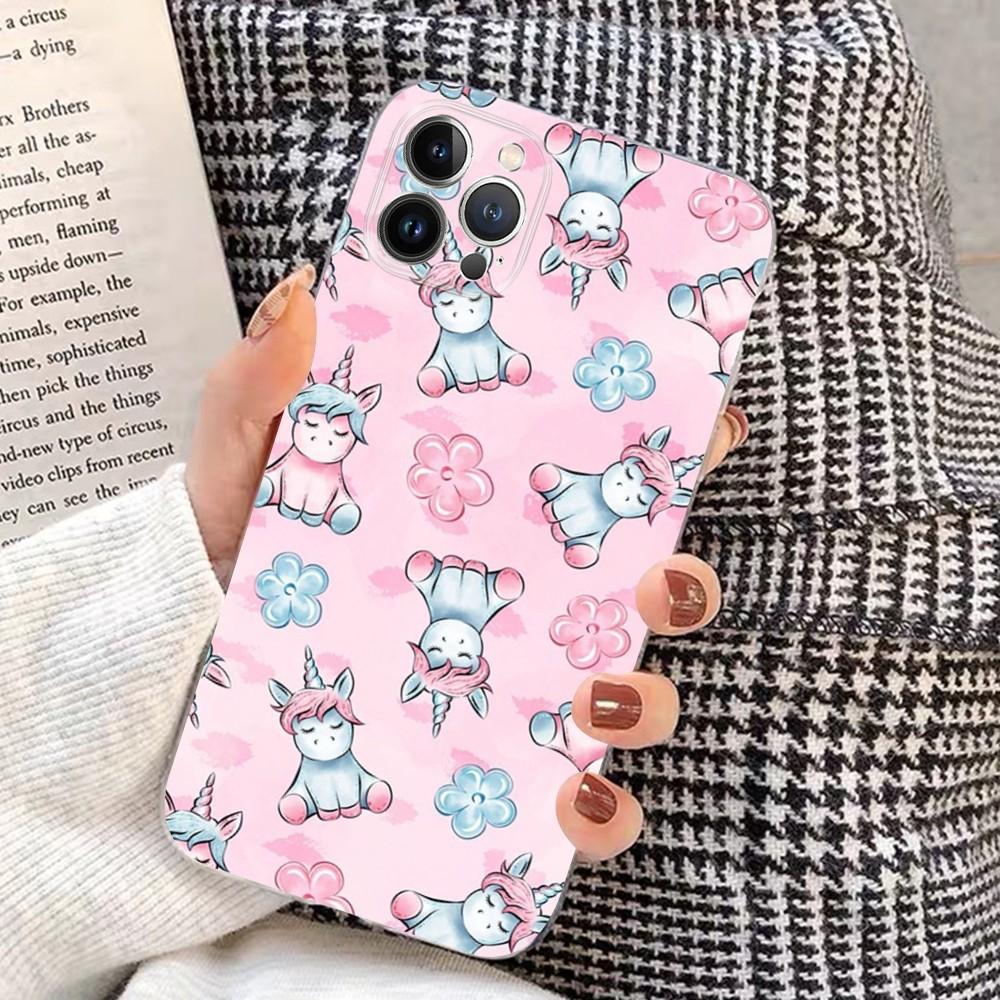Pink Unicorn Rainbow Phone Case For iPhone 15 14 11 12 13 Mini Pro XS Max Cover 6 7 8 Plus X XR SE 2020 Funda Shell
