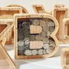 Подарок на день рождения копилка коробка для хранения мелочи деревянная копилка в виде буквы