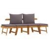 2 in 1 Garden Bench with Cushions Solid Acacia Wood