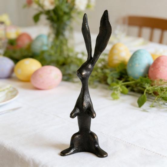 Современная статуэтка кролика из смолы, стоящая фигурка кролика, настольная пасхальная скульптура для стола, шкафа, книжной полки, прилавка, домашнего бара, офиса.