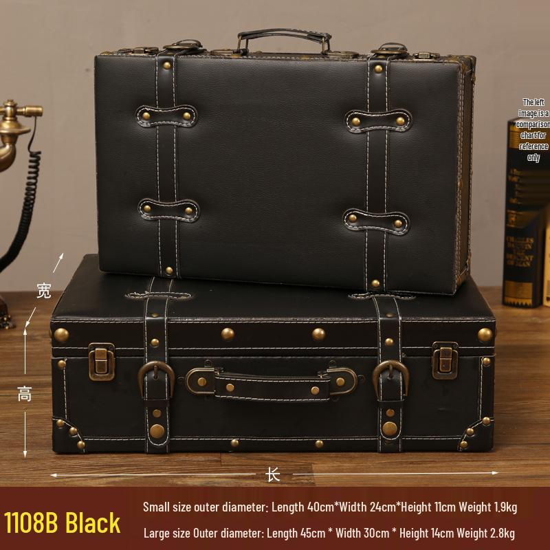 European Antique-Style Suitcase Set: Three-Piece Ornament Display & Storage Box for Home or Photography Props