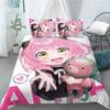 Spy x Family Anya Bedding Set ,Boys Girls Single Twin Queen Size, Anya Girl Duvet Cover Pillowcase Bed Birthday Gift