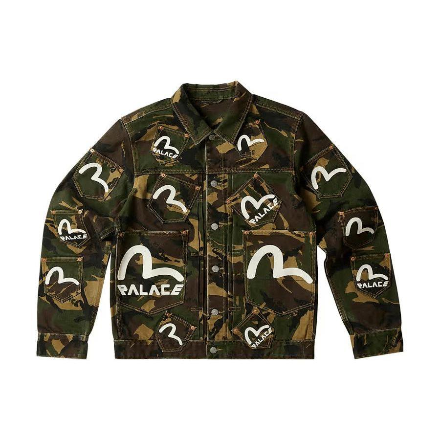 Palace Джинсовая куртка X EVISU Унисекс Армейский зеленый P24EVJK002