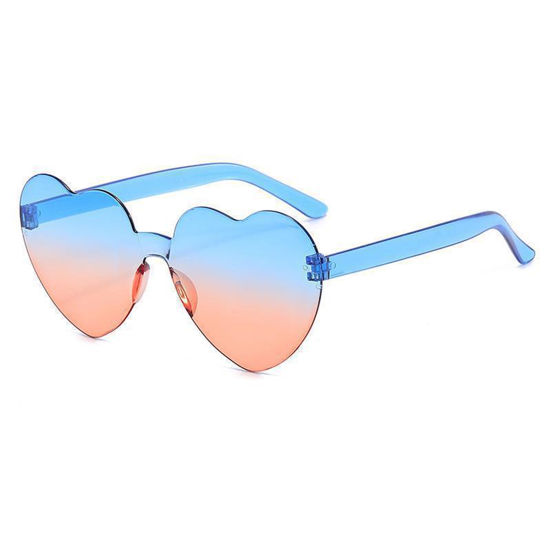 Transparent jelly color love glasses, men's and women's peach heart anti-ultraviolet sunglasses, European and American heart-shaped one-piece sun