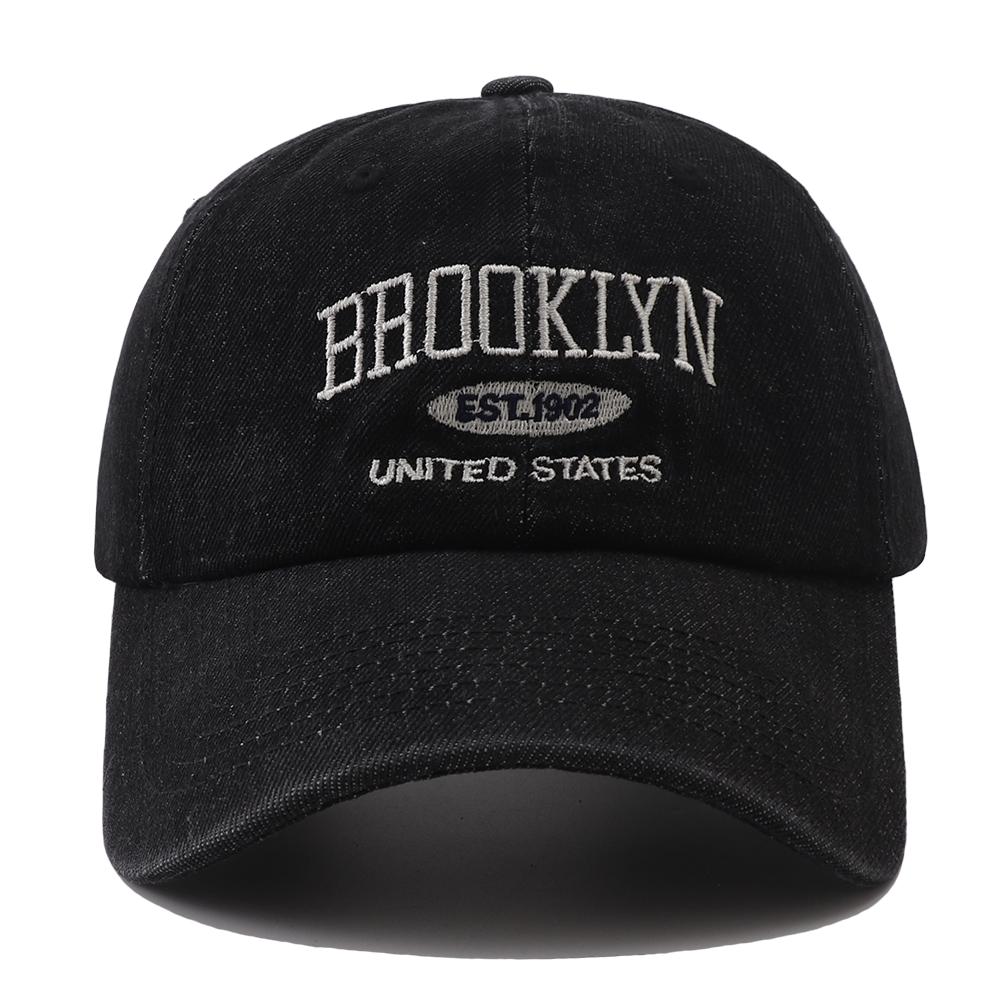 Бейсболка Snapback Регулируемая Джинсовая Вышивка Вышитая Brooklyn Модная Трендовая Кепка Уличная Повседневная Для Взрослых Стирка Спортивная Гольф Солнцезащитные Шляпы Для Женщин
