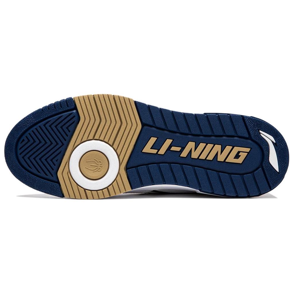 Li Ning синтетическая кожа удобные модные нескользящие прочные низкие кроссовки для скейтбординга унисекс белые темно-синие ABCU001-6
