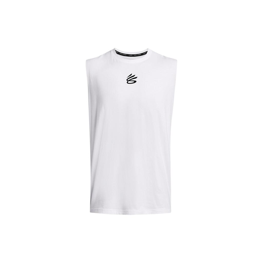Under Armour Comfortable Printed Pullover Crew Neck Sleeveless Vest Men Tops White 1383377-100