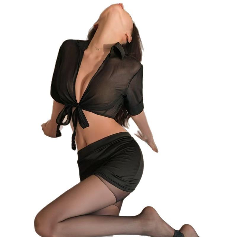 Large size hip skirt sexy underwear sexy secretary outfit open crotch free office passion temptation sexy OL uniform