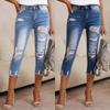 Женские джинсы ретро однотонные с завышенной талией укороченные джинсы