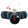 Pet Cat Tunnel Tube Toys 3 Way Collapsible Tunnels for Indoor Cats Kitty Bored Peek Hole Toy Ball Cat Puppy Kitty Kitten
