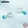 WOSTU стерлингового серебра 925 пробы, висячие серьги-капли для женщин, обручи с радужными кристаллами и каплями воды, Pendientes для женщин
