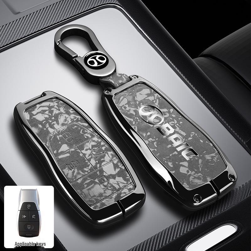Чехол для ключа автомобиля BAIC для BJ20/X7/EU7/EU5 – Премиальная металлическая защитная подвесная сумка для мужчин