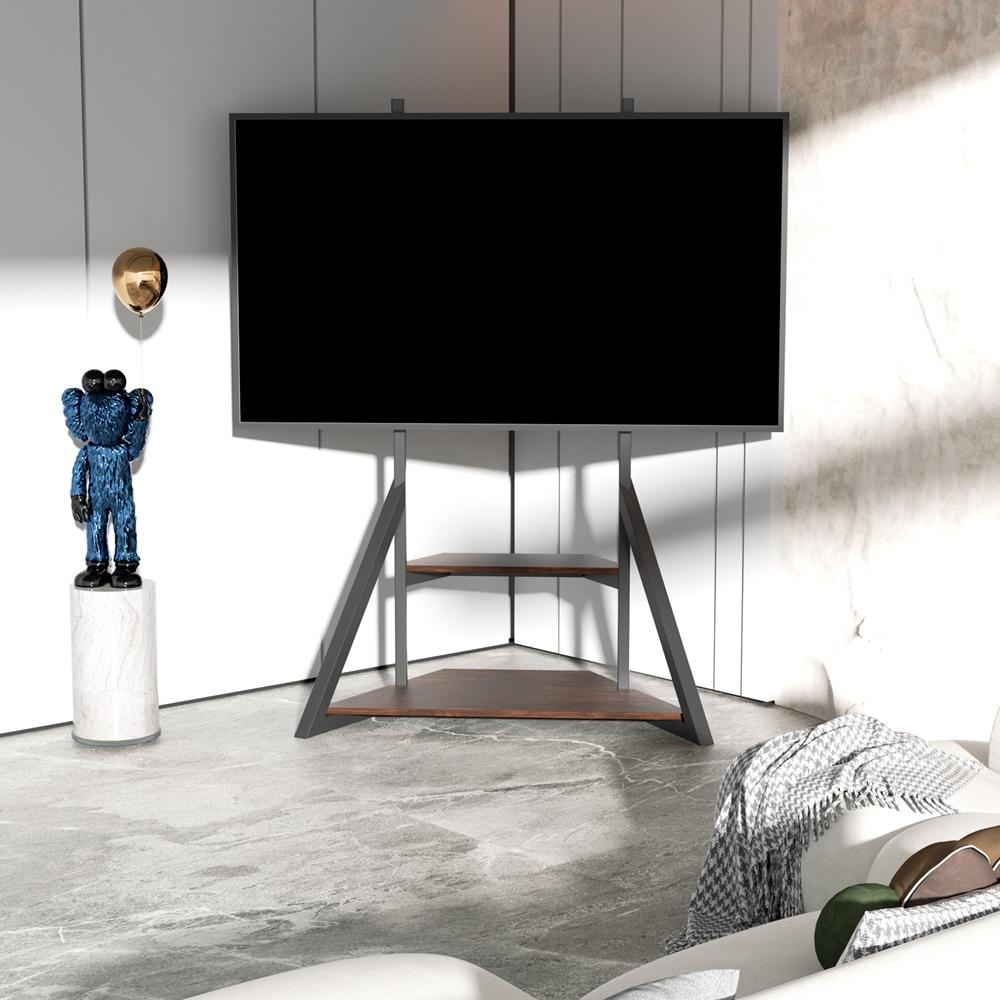 Unho Large Mobile TV Floor Stand with Wheel for 40-75 Inch TVs,TV Mount Cart,Shelf for Living Room Entertainment,VESA 600x400mm