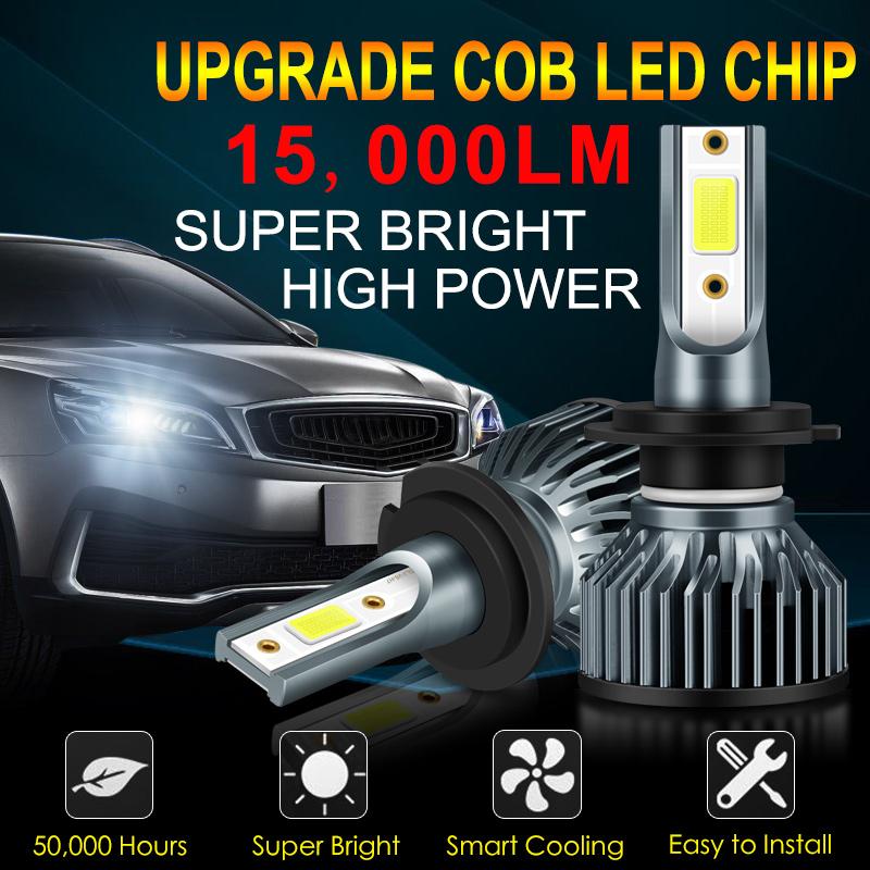 2 шт. супер яркие 15000LM H4 светодиодные автомобильные лампы H7 H8 H11 H1 9005 9006 9007 9008 HB3 HB4 HB5 H13 светодиодные фары мини-автомобильные лампы 12 В CANBUS
